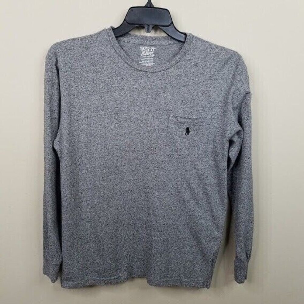 Polo Ralph Lauren Mens Pocket T Shirt Size Small Gray Long Sleeve Heather